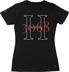 H3068 Ladies' T-Shirt (Black & Red) - Kingdom & Will