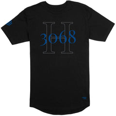 H3068 Long Body T-Shirt (Black & Blue) - Kingdom & Will