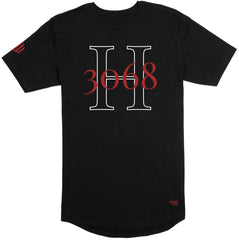 H3068 Long Body T-Shirt (Black & Red) - Kingdom & Will