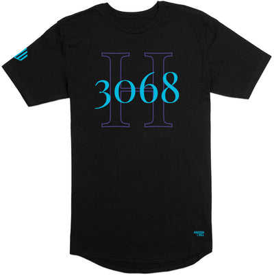 H3068 Long Body T-Shirt (Black & Wildberry) - Kingdom & Will