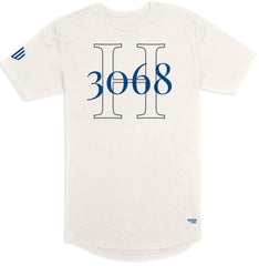 H3068 Long Body T-Shirt (Bone & Blue) - Kingdom & Will