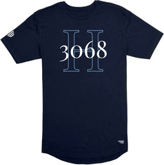H3068 Long Body T-Shirt (Navy & Sky Blue)