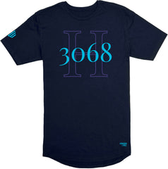 H3068 Long Body T-Shirt (Navy & Wildberry) - Kingdom & Will