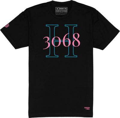 H3068 T-Shirt (Black & Flamingo) - Kingdom & Will