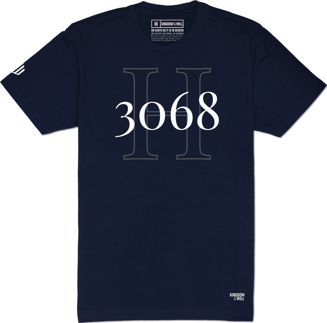 H3068 T-Shirt (Navy & White) - Kingdom & Will