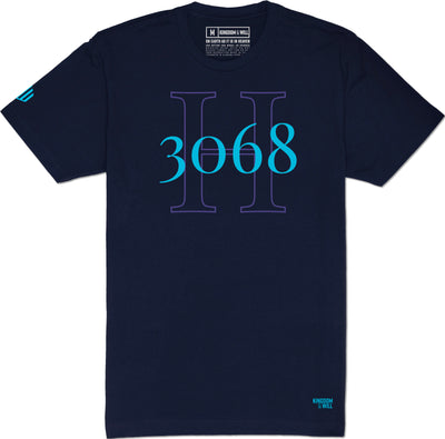 H3068 T-Shirt (Navy & Wildberry) - Kingdom & Will