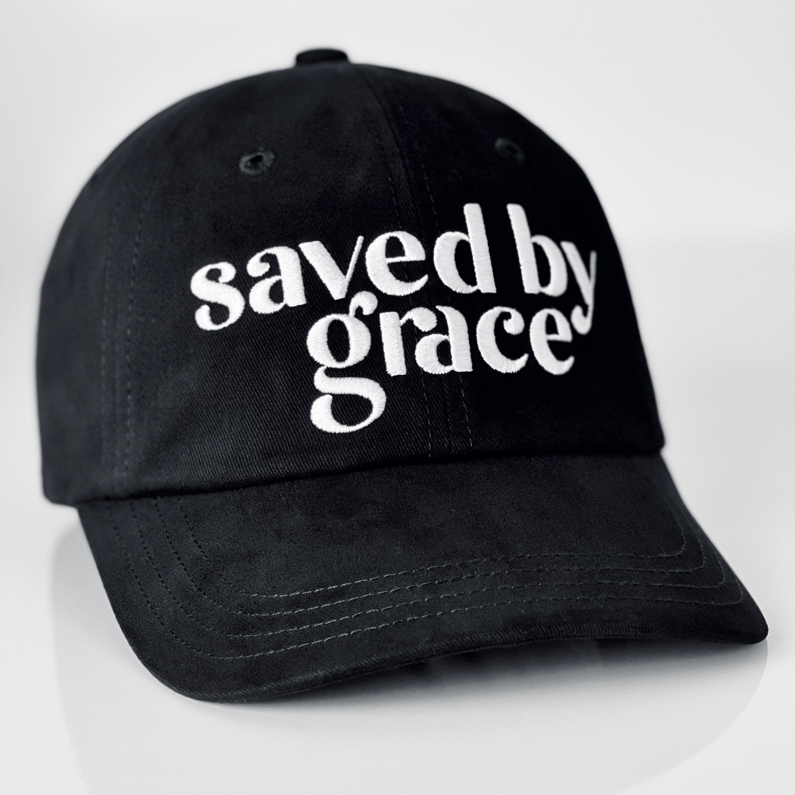SAVED BY GRACE DAD HAT (BLACK & WHITE) - Kingdom & Will