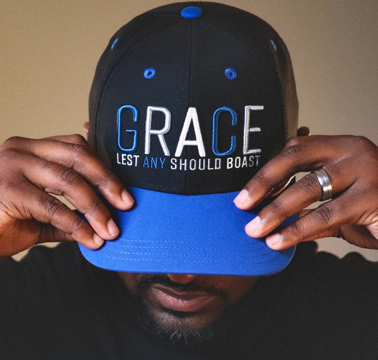 GRACE BASEBALL CAP (BLACK & BLUE) - Kingdom & Will