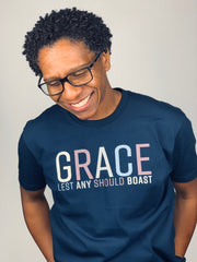 Grace T-Shirt (Navy & Multi-Grain) - Kingdom & Will