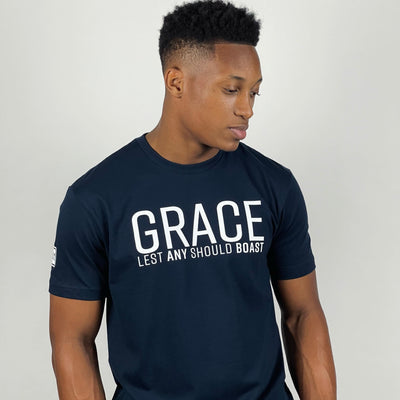 Grace T-Shirt (Navy & White) - Kingdom & Will