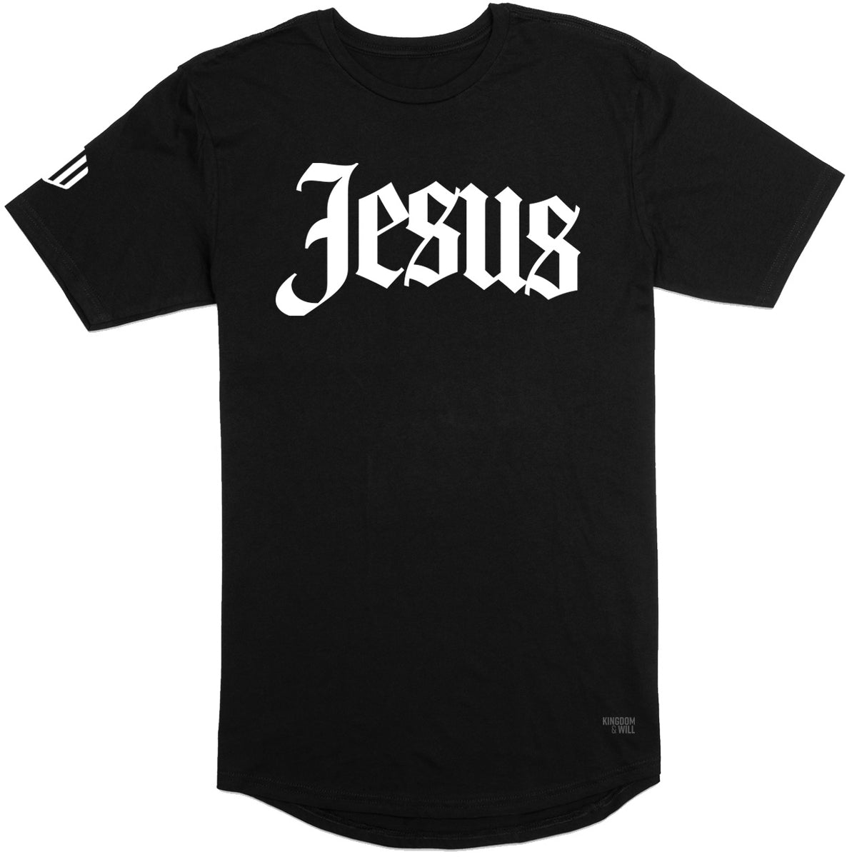 Jesus Long Body T-Shirt (Black & White) – Kingdom & Will