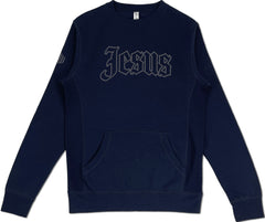Jesus Pocket Sweatshirt (Navy & Charcoal) - Kingdom & Will