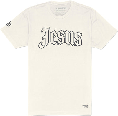 Jesus T-Shirt (Bone & Charcoal) - Kingdom & Will