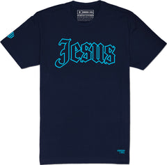 Jesus T-Shirt (Navy & Tropical Blue) - Kingdom & Will