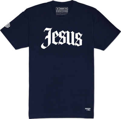 Jesus T-Shirt (Navy & White) - Kingdom & Will