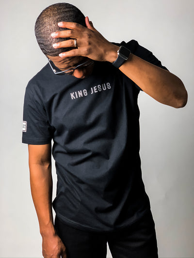 King Jesus T-Shirt (Black & Greige) - Kingdom & Will