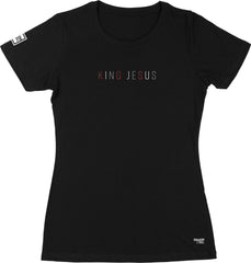 King Jesus Ladies' T-Shirt (Black & Red) - Kingdom & Will