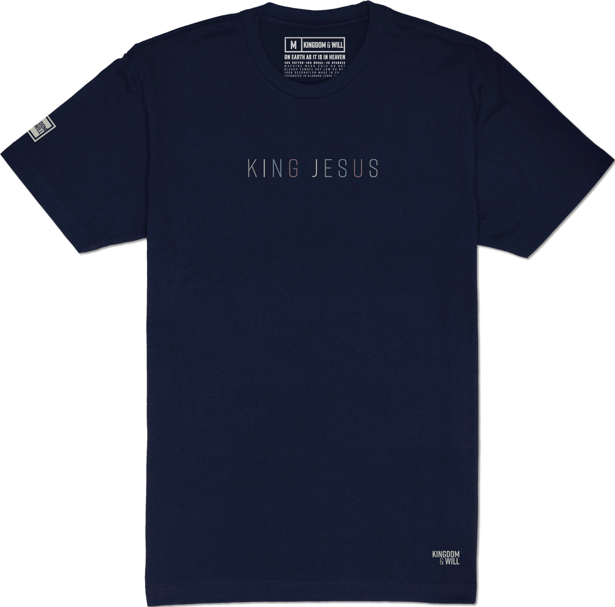 King Jesus T-Shirt (Navy & Multi-Grain) – Kingdom & Will