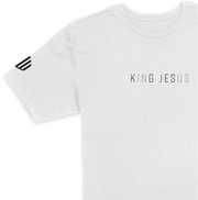 King Jesus Long Body T-Shirt (White/Black/Silver) - Kingdom & Will