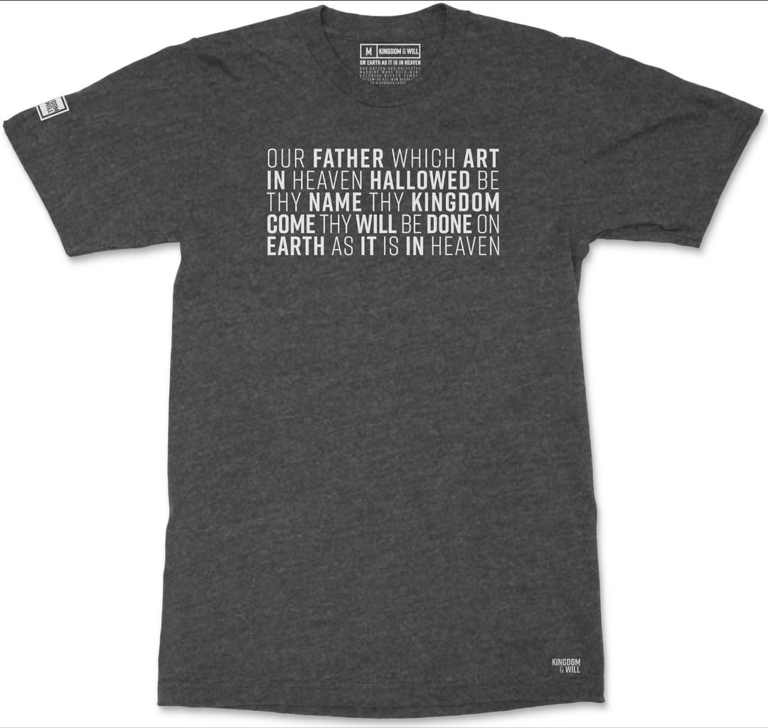 LORD'S PRAYER T-SHIRT (CHARCOAL) - Kingdom & Will