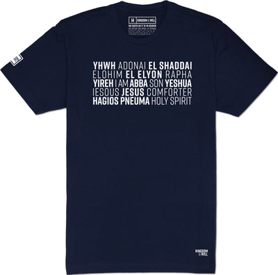 Names of God T-Shirt (Navy) - Kingdom & Will
