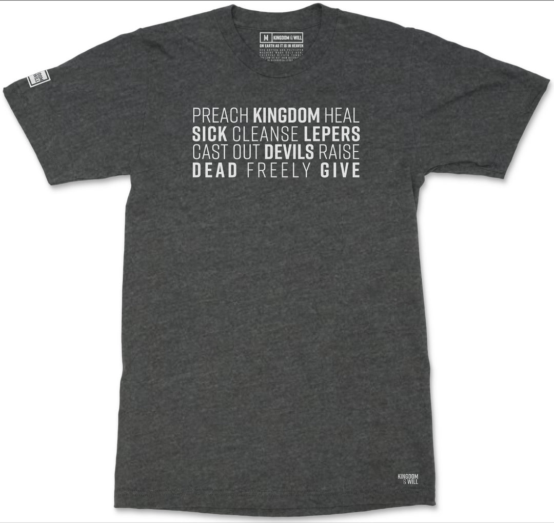 PREACH KINGDOM T-SHIRT (CHARCOAL) - Kingdom & Will