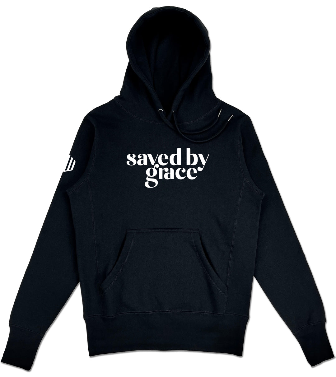 Saved By Grace Elevated Hoodie (Black & White) - Kingdom & Will