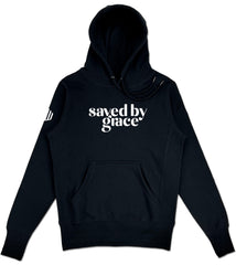Saved By Grace Elevated Hoodie (Black & White) - Kingdom & Will