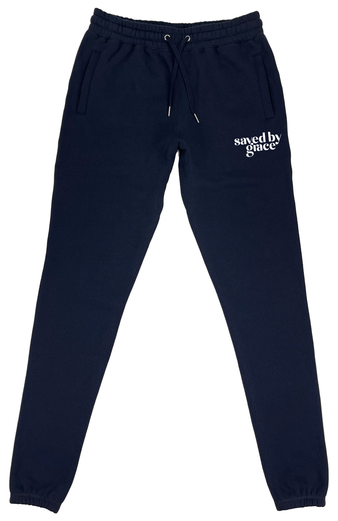 Saved By Grace Sweatpants (Navy & White) - Kingdom & Will