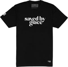 Saved by Grace T-Shirt (Black & White) - Kingdom & Will