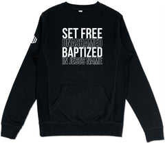 Set Free Unashamed Pocket Sweatshirt (Black & White) - Kingdom & Will