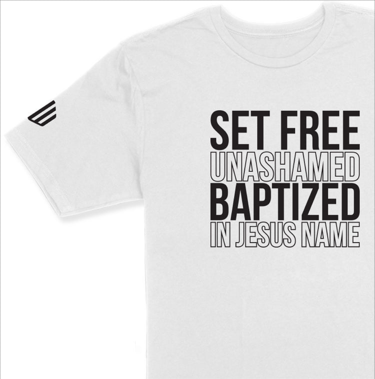 Set Free Unashamed Long Body T-Shirt (White & Black) - Kingdom & Will