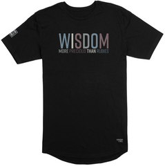 Wisdom Long Body T-Shirt (Black & Multi-Grain) - Kingdom & Will