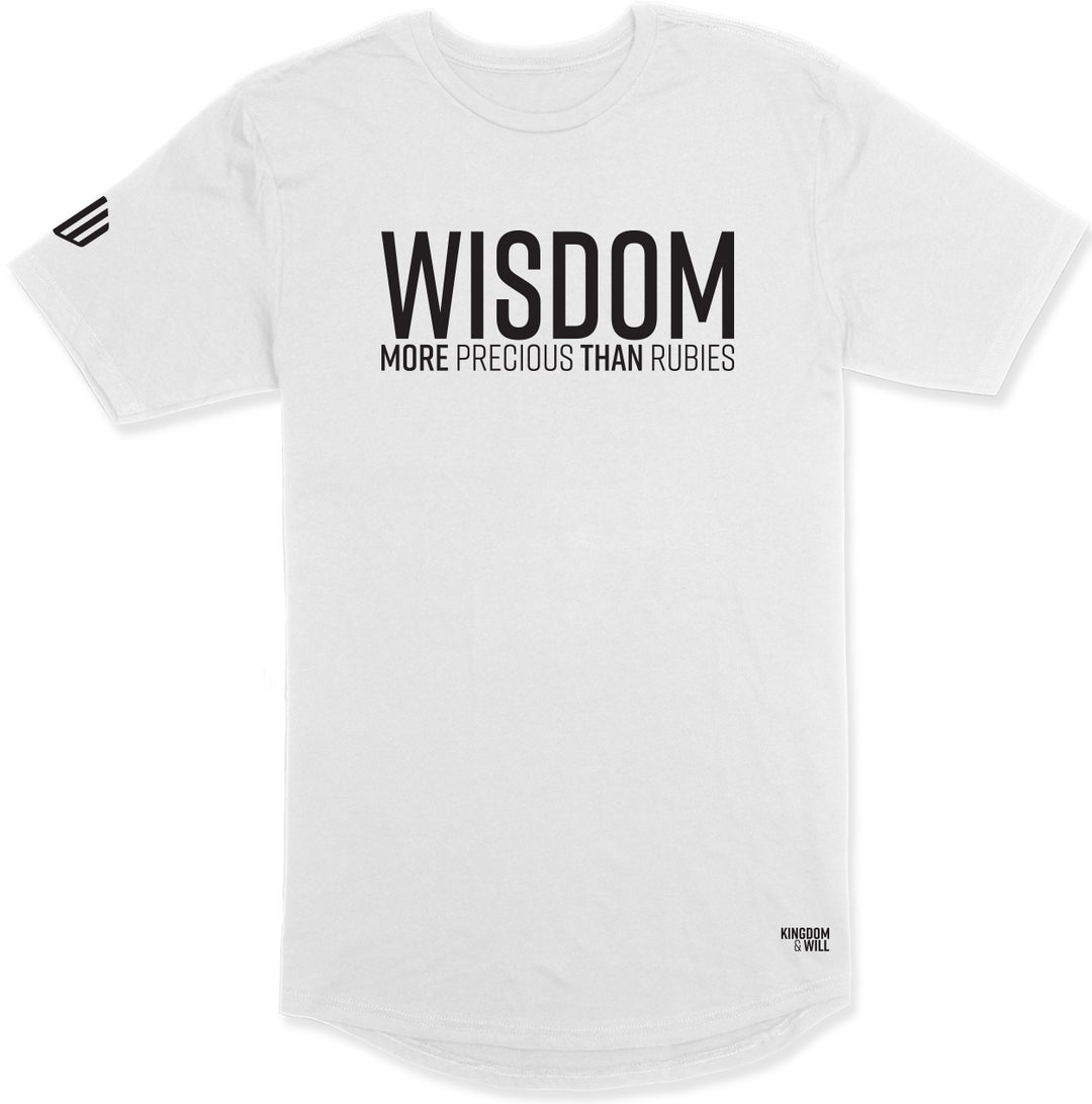 WISDOM LONG BODY T-SHIRT (WHITE & BLACK) - Kingdom & Will