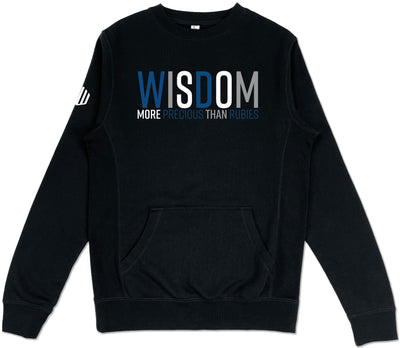 Wisdom Pocket Sweatshirt (Black & Blue) - Kingdom & Will