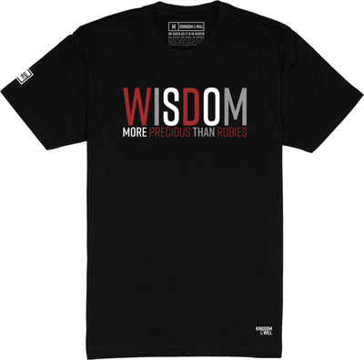 Wisdom T-Shirt (Black & Red) - Kingdom & Will