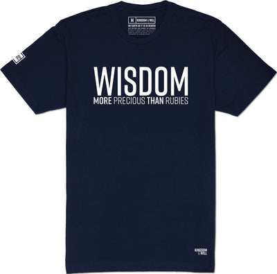 Wisdom T-Shirt (Navy & White) - Kingdom & Will
