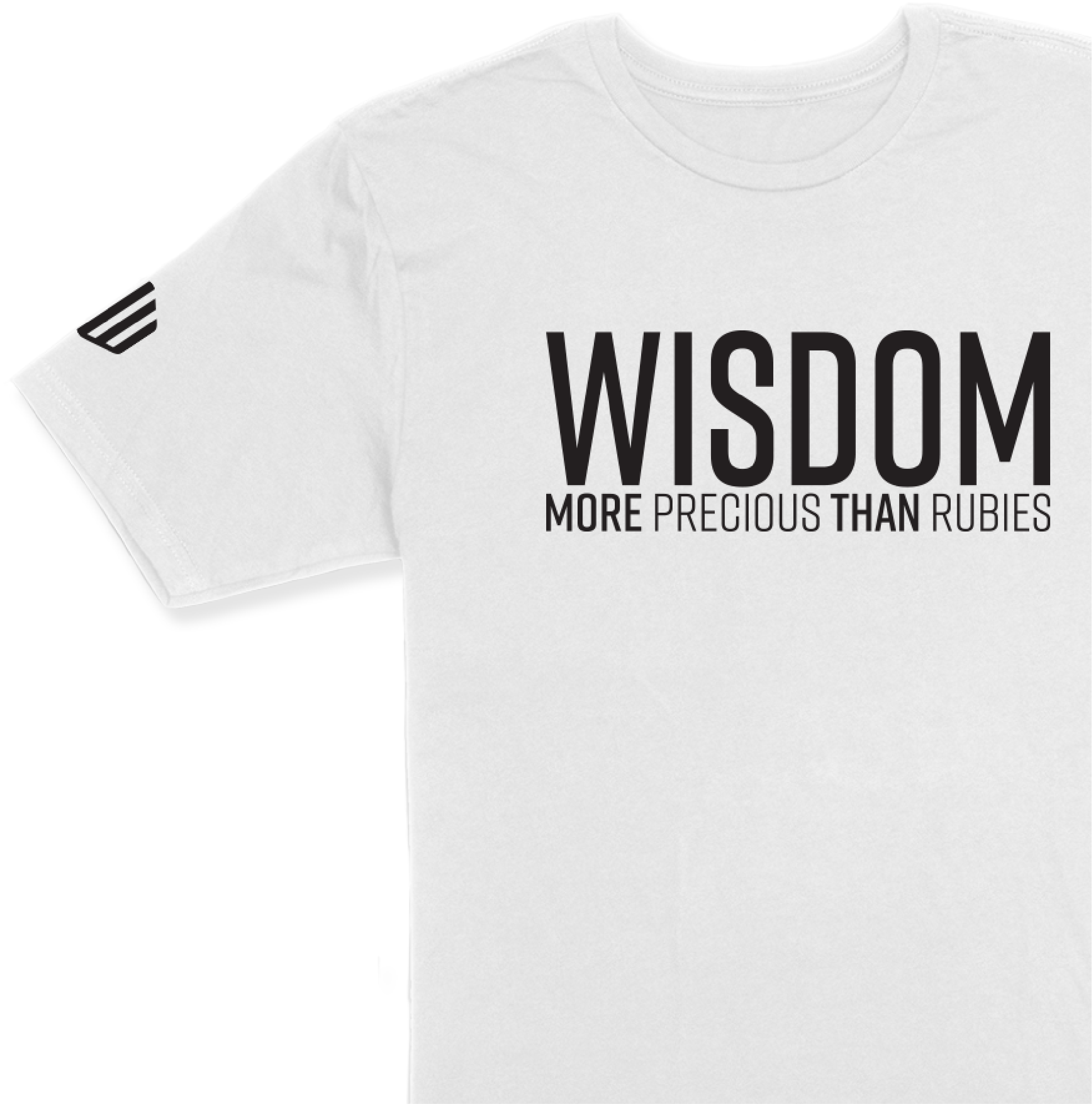 WISDOM LONG BODY T-SHIRT (WHITE & BLACK) - Kingdom & Will