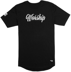 Worship Long Body T-Shirt (Black & White) - Kingdom & Will
