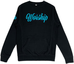 Worship Pocket Sweatshirt (Black & Wildberry) - Kingdom & Will