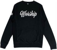 Worship Pocket Sweatshirt (Black & White) - Kingdom & Will