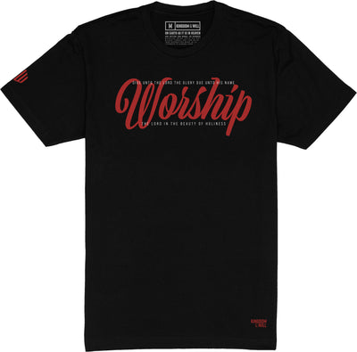 Worship T-Shirt (Black & Red) - Kingdom & Will