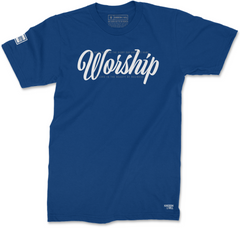 WORSHIP T-SHIRT (ROYAL & WHITE) - Kingdom & Will