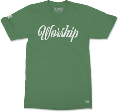 Worship T-Shirt (Subtle Green & White) - Kingdom & Will