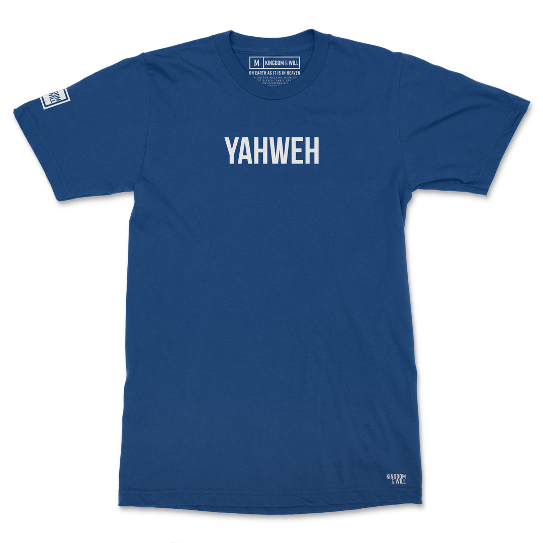 YAHWEH T-SHIRT (WHITE & ROYAL) - Kingdom & Will