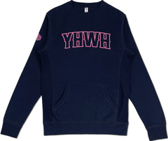 YHWH Pocket Sweatshirt (Navy & Flamingo) - Kingdom & Will