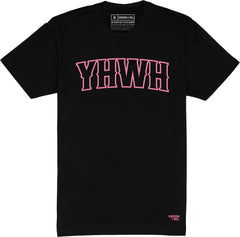 YHWH T-Shirt (Black & Flamingo) - Kingdom & Will