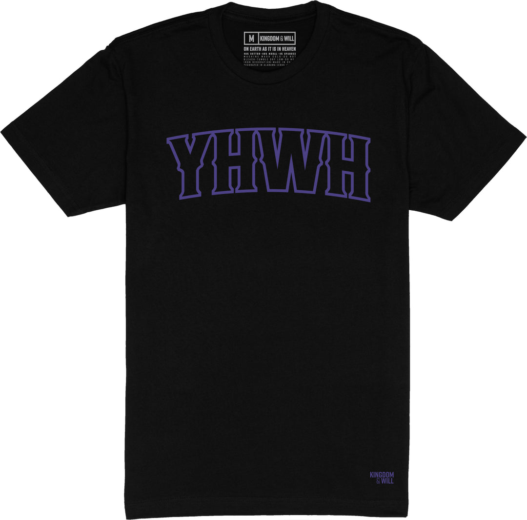 YHWH T-Shirt (Black & Wildberry) - Kingdom & Will