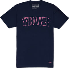 YHWH T-Shirt (Navy & Flamingo) - Kingdom & Will