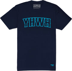 YHWH T-Shirt (Navy & Tropical Blue) - Kingdom & Will